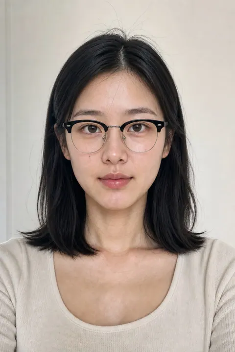 Browline clubmaster glasses preview generated by Korean Color Lab