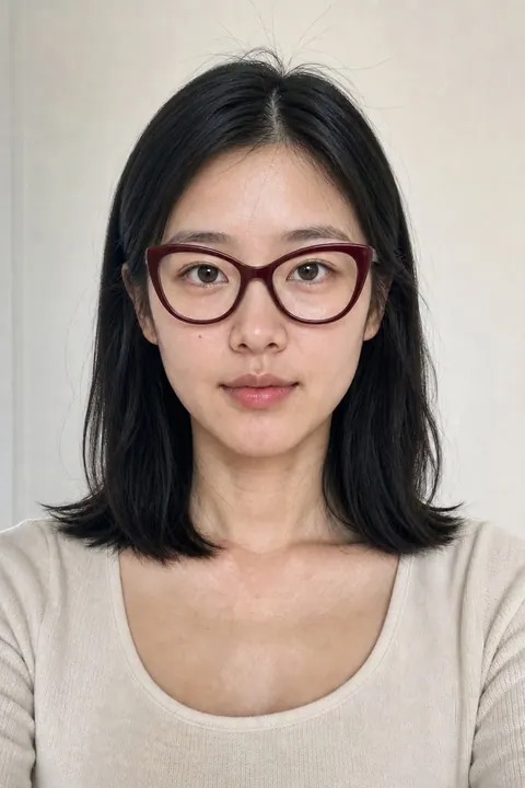 Modern cat eye glasses preview generated by Korean Color Lab