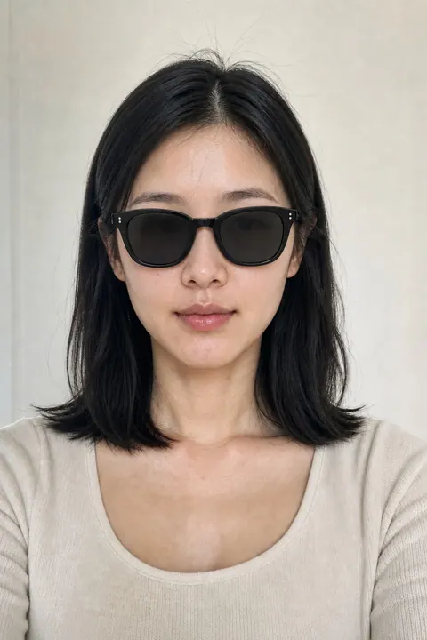 Soft black square sunglasses preview generated by Korean Color Lab